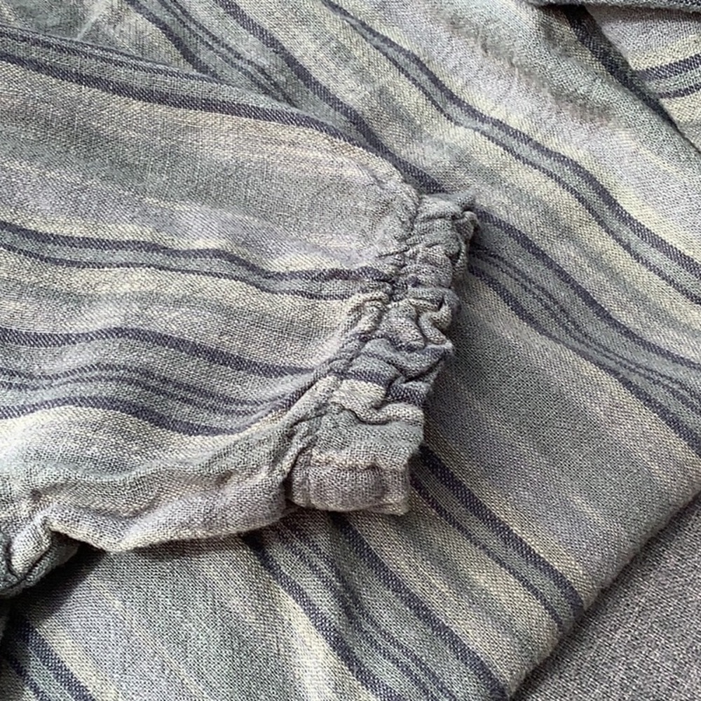 VANILLA STAR LINEN BLEND STRIPED SHORT SLEEVE TOP 🌻 - Picture 6 of 7